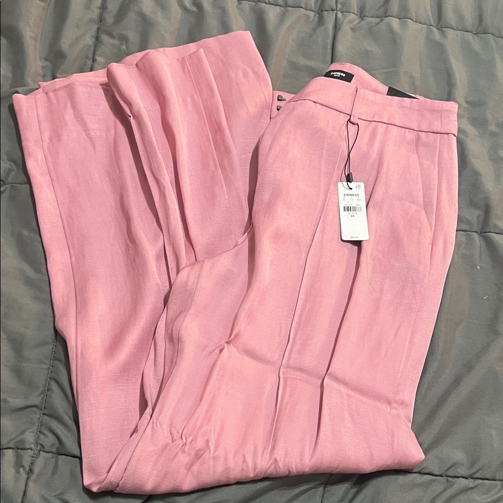 Express Light Pink Wide-Leg Trousers